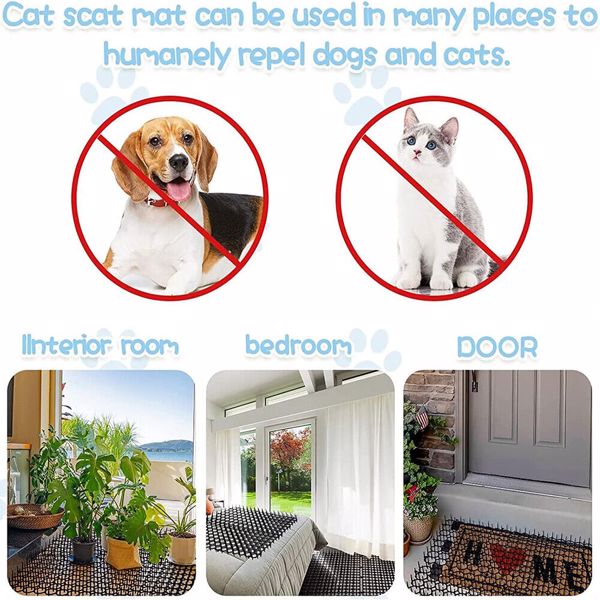 10X Cat Scat Mat Spike Anti-Cat Prickle Strip Deterrent Garden Repellent Animal