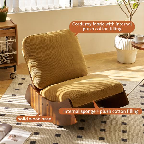 Comfortable Glider Rocking Chair, High-Quality Upholstery Glider Chair, Solid Wood Frame, Perfect for Multiple Settings Accent Reading Chair for Bedroom,Living Room,Nursery