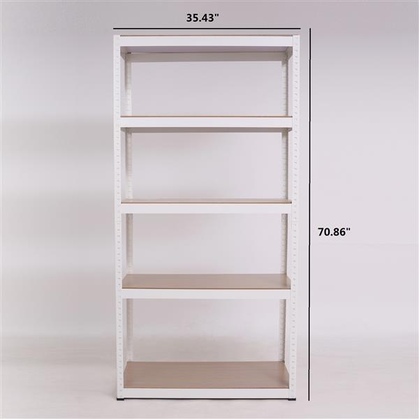 Storage Shelves -  5 Tier Adjustable Garage Storage Shelving, Heavy Duty Metal Storage Utility Rack Shelf Unit for Warehouse Pantry Closet Kitchen, 23.6" x 15.7" x 47.2", White