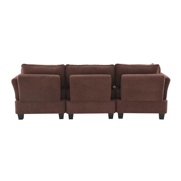 [VIDEO provided] [New] 92*63"Modern Teddy Velvet Sectional Sofa,Charging Ports on Each Side,L-shaped Couch with Storage Ottoman,4 seat Interior Furniture for Living Room, Apartment,3 Colors(3 pillows)