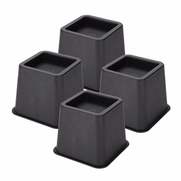 4X 3" Heavy Duty Bed Chair Risers Feet Leg Lift Furniture Extra Raisers Stand UK