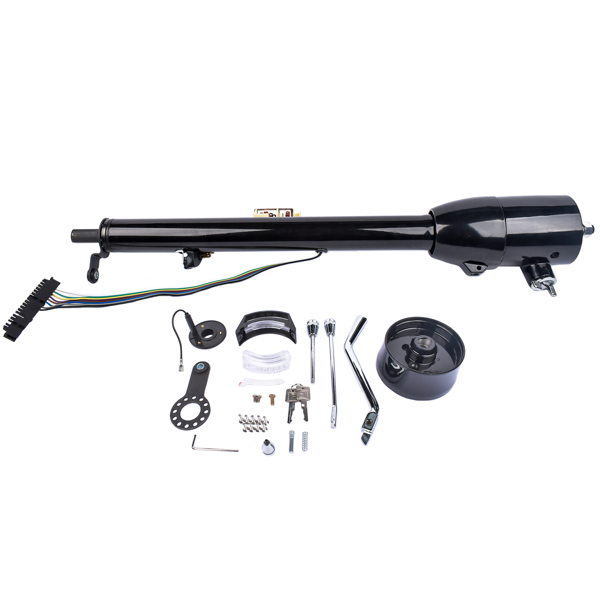 28" Black Stainless GM Tilt Steering Column with Key & Adapter R91004BK-28"