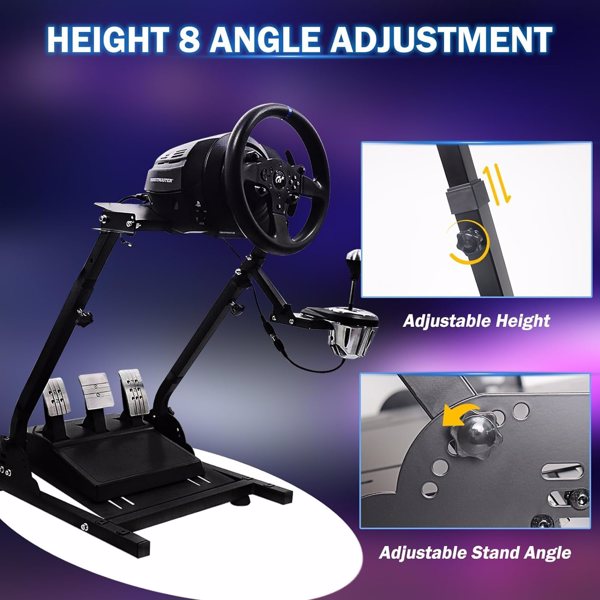 Racing Steering Wheel Stand, Adjustable Steering Wheel Stand, Simulator Racing Stand Compatible with Logitech G25/G27/G29/G920 Thrustmaster T300RS/ T300GT/T150RS TX Xbox PS4 PS5 PC Series 