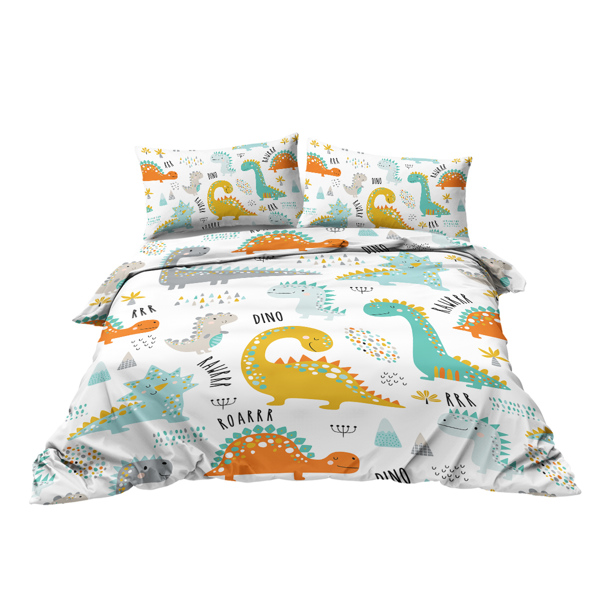 3Pcs Dinosaur Twin soft Duvet Cover set for Comforter bedding Cover for Home Bedroom Gift