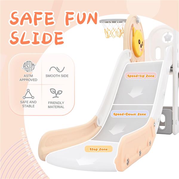 Toddler Climber and Slide Set 4 in 1, Kids Playground Climber  Slide Playset with Basketball Hoop Play Combination for Babies Indoor & Outdoor