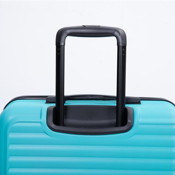 3 Piece Luggage Sets ABS Lightweight Suitcase with Two Hooks, Spinner Wheels, TSA Lock, (20/24/28) Turquoise