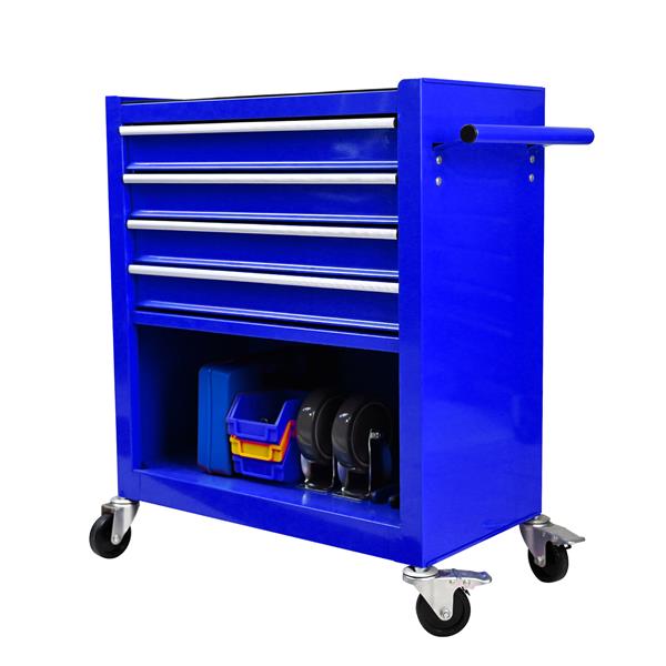 4 DRAWERS MULTIFUNCTIONAL TOOL CART WITH WHEELS-BLUE