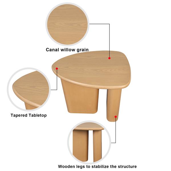 Tapered Tabletop Side Table(NATURAL WOOD)