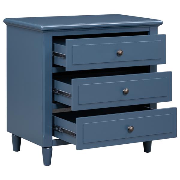 3-Drawer Nightstand Storage Wood Cabinet