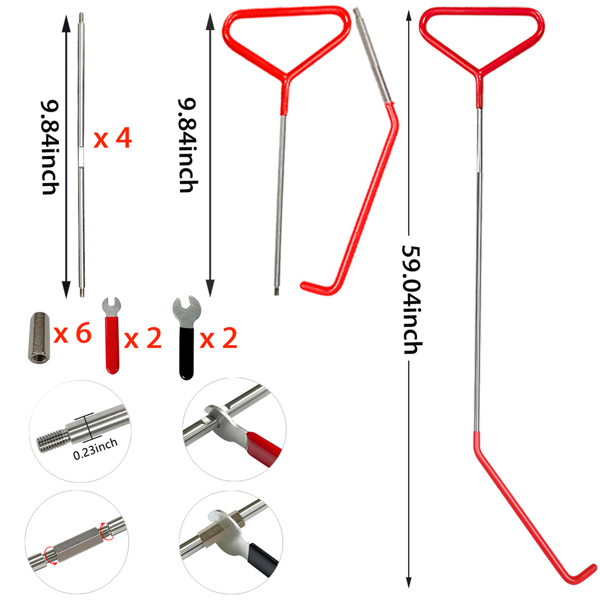  59/5000 25-piece multifunctional tool set for car and truck, emergency key hook tool triangle for long-distance bus, emergency opening tool set, wrench combination tool, emergency hook tree hook trai