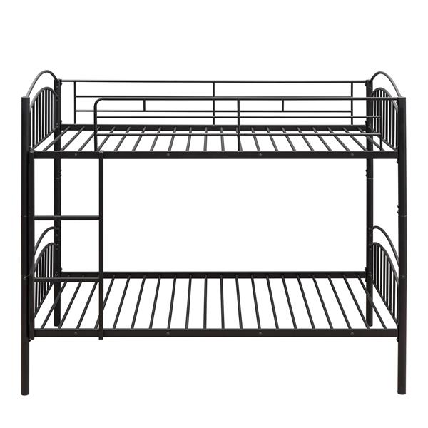 Twin Over Twin Metal Bunk Bed,Divided into Two Beds(Black)