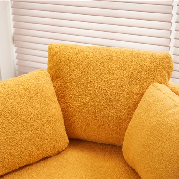 Fabric Swivel And Storage Chair With Back Cushion For Living Room,Yellow