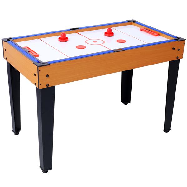 5-in-1 Multi-Game Table - Billiards, Push Hockey, Foosball, Ping Pong, and Basketball  brown /blue