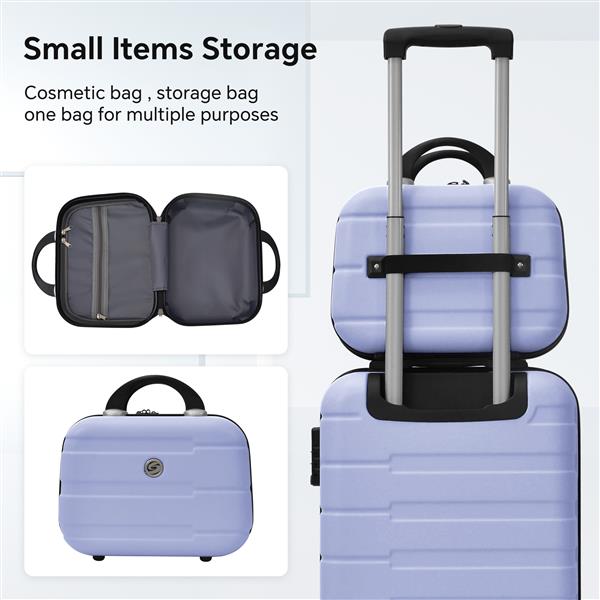 4 Piece Hard Shell Luggage Set,Carry on Suitcase with Spinner Wheels,Family Luggage Set,Lavender Purple(12/20/24/28in)