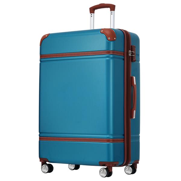 28 IN Luggage 1 Piece with TSA lock , Expandable Lightweight Suitcase Spinner Wheels, Vintage Luggage,Blue