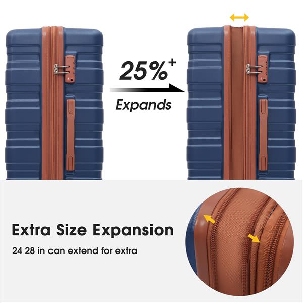  Luggage with TSA Lock Spinner Wheels Hardside Expandable Luggage Travel Suitcase Carry on Luggage ABS 24"