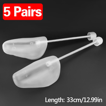 5Pairs Adjustable Shoe Trees Plastic Tree Maintain Shape Shoes Footwear White