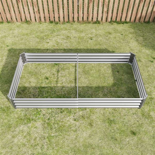 Raised Garden Bed Kit - Metal Raised Bed Garden 7.6x3.7x0.98ft for Flower Planters, Vegetables Herb Silver