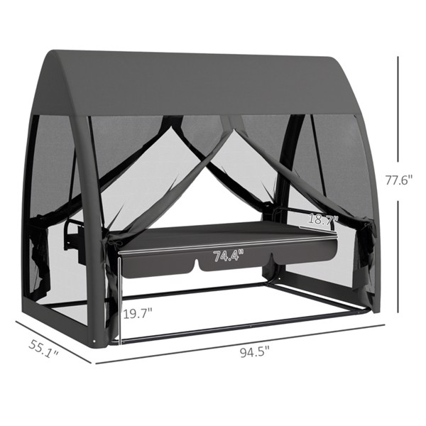 Garden rocking chair with canopy 