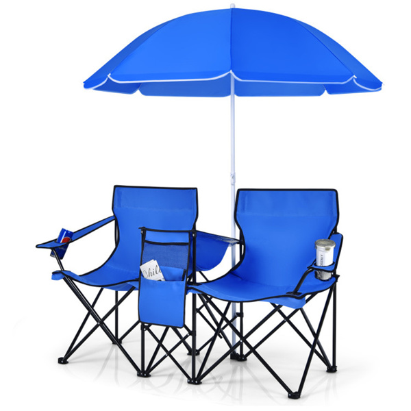 Outdoor camping chair with umbrella