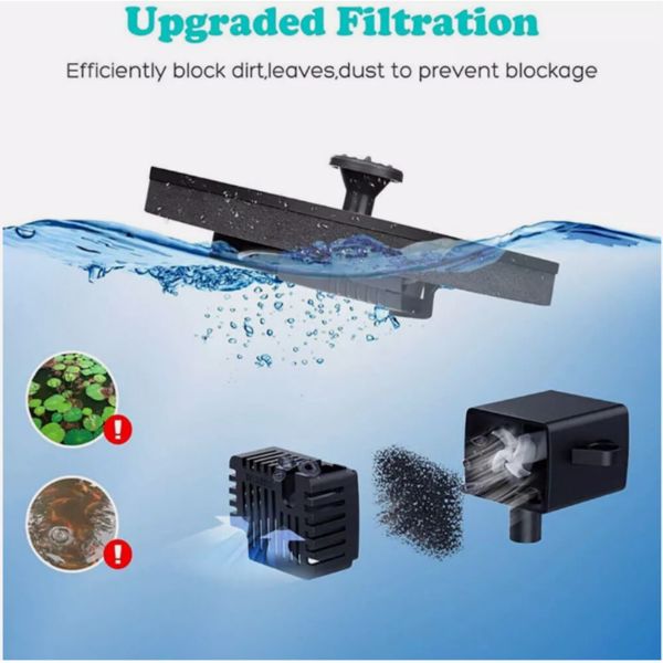 Bird Bath Fountain Solar Powered Water Pump Floating Outdoor Pond Garden Pool US