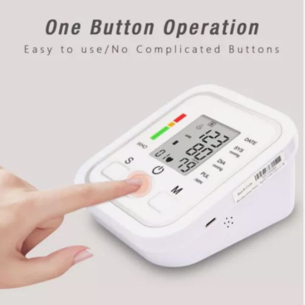 2024 Digital Automatic Blood Pressure Monitor Upper Arm BP Machine Heart Rate HP