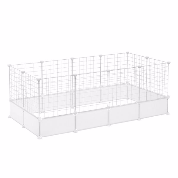 24 Panels Enclosure DIY Pet Fence Crate Cage Dog Pen Puppy Rabbit Playpen Indoor