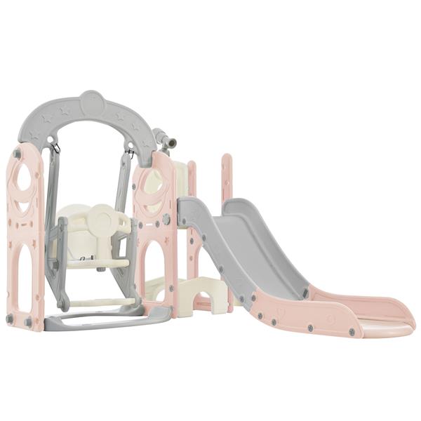 Toddler Slide and Swing Set 5 in 1, Kids Playground Climber Slide Playset with Telescope,  Combination for Babies Indoor & Outdoor