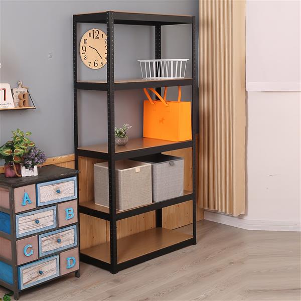 Storage Shelves -  5 Tier Adjustable Garage Storage Shelving, Heavy Duty Metal Storage Utility Rack Shelf Unit for Warehouse Pantry Closet Kitchen, 23.6" x 15.7" x 47.2", Black