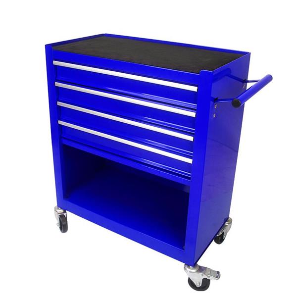 4 DRAWERS MULTIFUNCTIONAL TOOL CART WITH WHEELS-BLUE