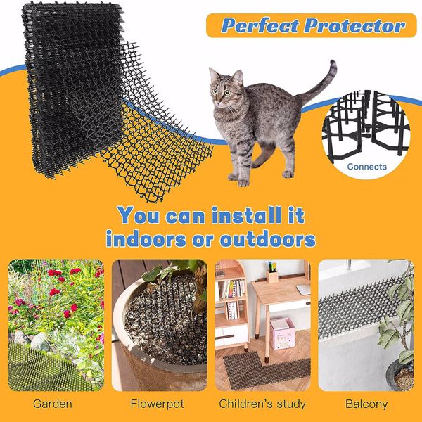 10X Cat Scat Mat Spike Anti-Cat Prickle Strip Deterrent Garden Repellent Animal