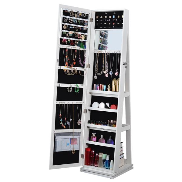 Full Length Mirror 360° Swivel Jewelry Cabinet