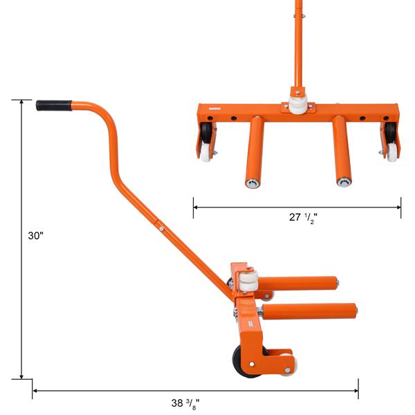 Heavy-Duty Adjustable Tire Wheel Dolly for Workshop, Garage, Orange