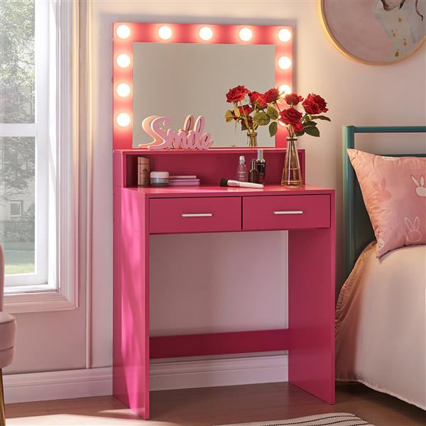 Makeup Vanity Desk with Mirror & Light