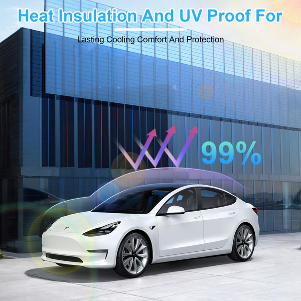 UV Protection Sunshade Roof Fit For Tesla Model Y Sunroof Window Installation Heat Blocking Anti-Sag Sunroof Shade Foldable Portable UV Reflector Fit For Model Y 2020-2024（No shipments on weekends）