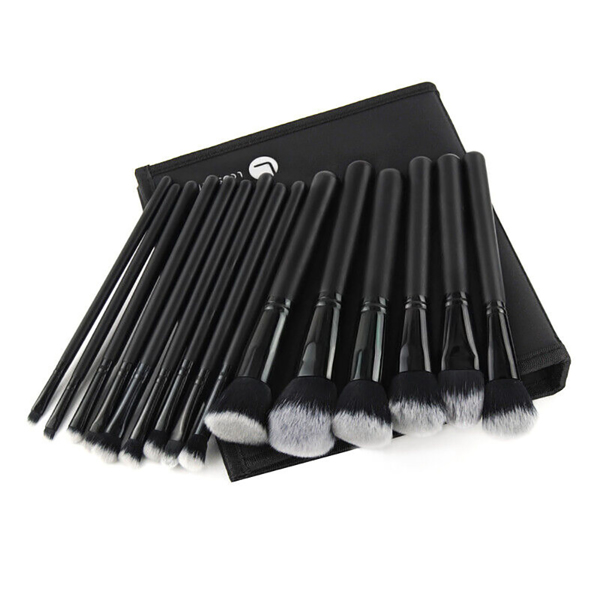 15Pcs Black Make up Brushes Woman Set With Bag Foundation Eyeliner Eyeshadow