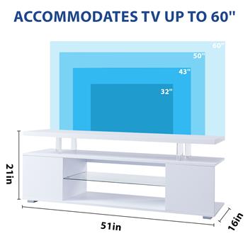 TV Stand for 65 Inch TV LED Gaming Entertainment Center Media Storage Console Table with Large Side Cabinet for Living Room( White)