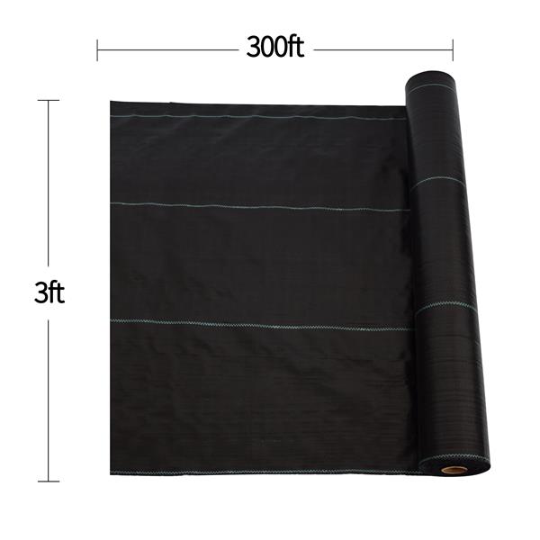 3.5oz Weed Barrier Landscape Fabric 3ft x 300ft, Dual-Layer Heavy-Duty Landscape Fabric for Garden, Greenhouse, Pathway, Orchard Weed Control, Easy to Set-up