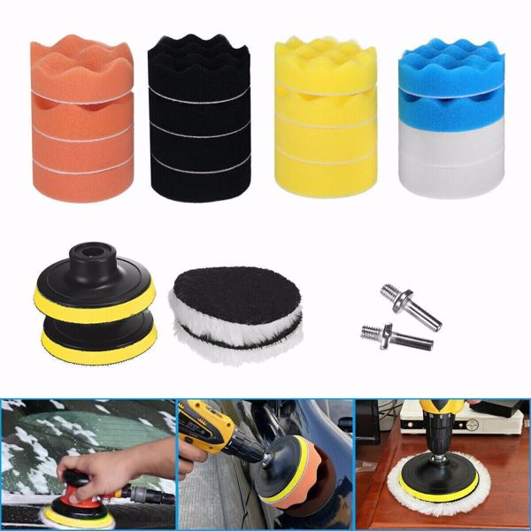 22 Car Polisher Gross Polishing Pads for Drill Sponge Buffer Waxing Buffing Kit