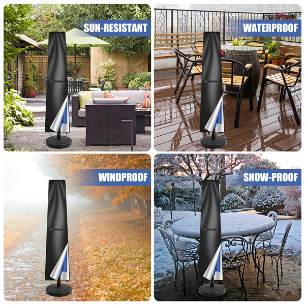 265 Garden Parasol Cover Patio Umbrella Heavy Duty Waterproof Furniture Protector