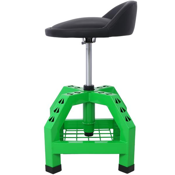 Pneumatic 360 Degree Swivel Stool, Mechanics Rolling Creeper Seat, Heavy Duty Rolling Mechanics Stool, Shop Stool with Casters green