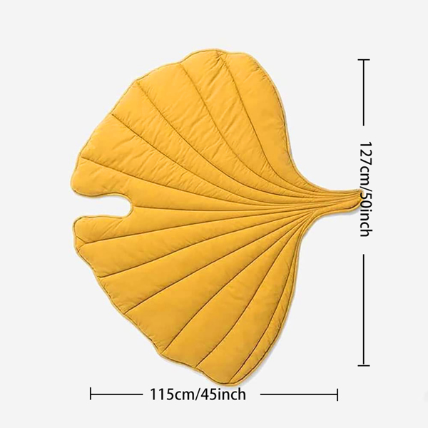 Dog Blanket Decor 3D Leaves Shaped Pet Blanket Cushion Household Dog Bed Cat Bed Pet Blanket Warm Soft Plush Blankets for Dog Blankets and Cat Blanket, Couch, Sofa (50"x45",Yellow)