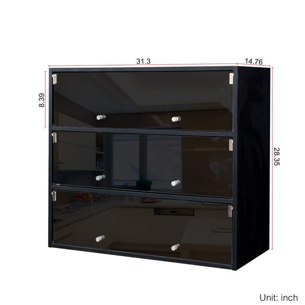 Black Glass Door Shoe Box Shoe Storage Cabinet  With RGB Led Light