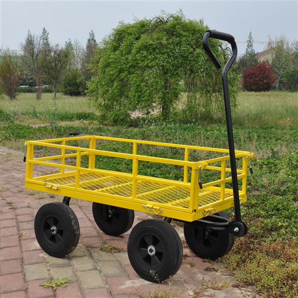 Tools cart Wagon Cart Garden cart trucks make it easier to transport firewood  Yellow