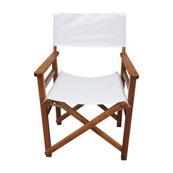 Folding Chair Wooden Director Chair Canvas Folding Chair Folding Chair  populus + Canvas (Color : White)