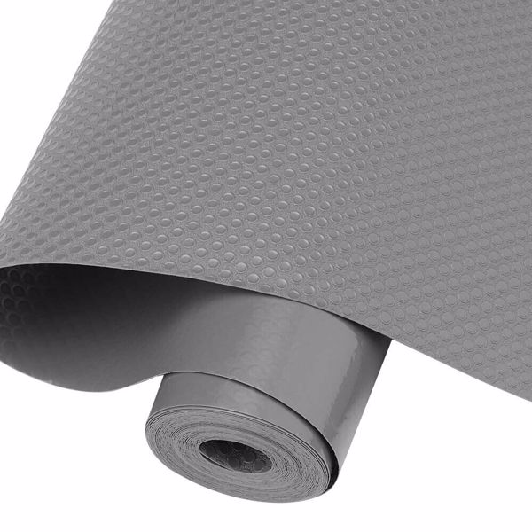 Bulk Roll - 45Cm x 500Cm Non-Slip Grey Waterproof Drawer Shelf Liner Mat UK