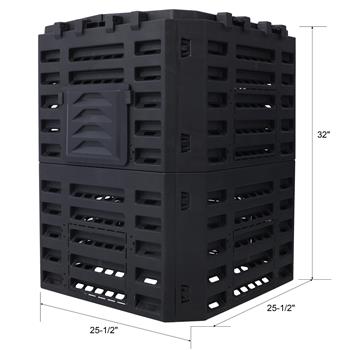 Garden Composter Bin Made from Recycled Plastic – 90 Gallons (340Liter) Large Compost Bin - Create Fertile Soil with Easy Assembly, Lightweight, Aerating Outdoor Compost Box