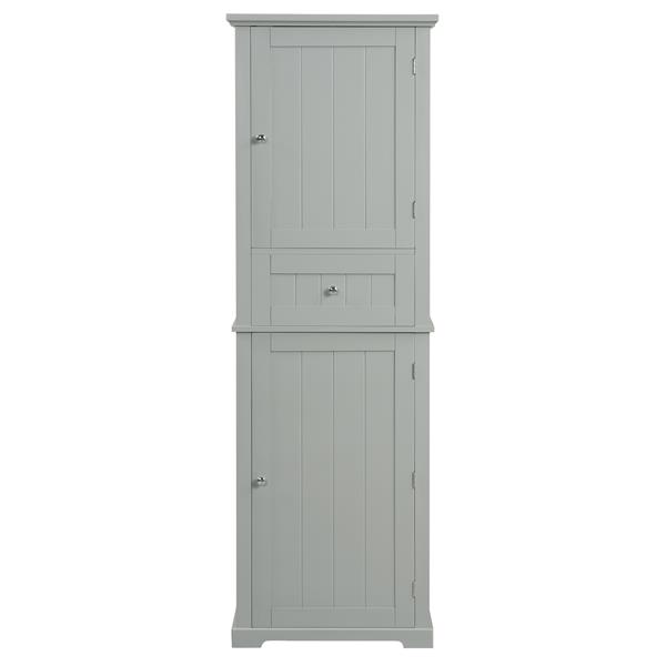 Tall Bathroom Storage Cabinet, Freestanding Storage Cabinet with Drawer and Adjustable Shelf, MDF Board with Painted Finish, Grey