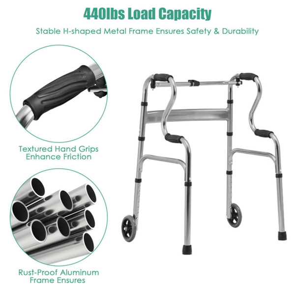 Grey walking aid foldable