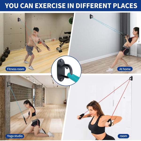 3-piece wall-mounted exercise anchor, resistance band wall hook, home gym installation anchor, physical therapy yoga fitness exercise, ceiling mounted hook exercise station for weight bands, strength 